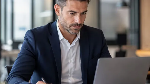 Procurement director reviewing supplier allocation in an office.