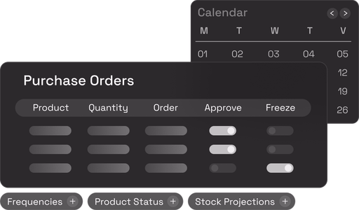 Order planning and purchasing calendar